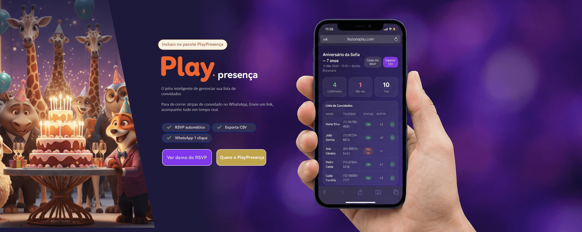 PlayPresença — gerencie sua lista de convidados